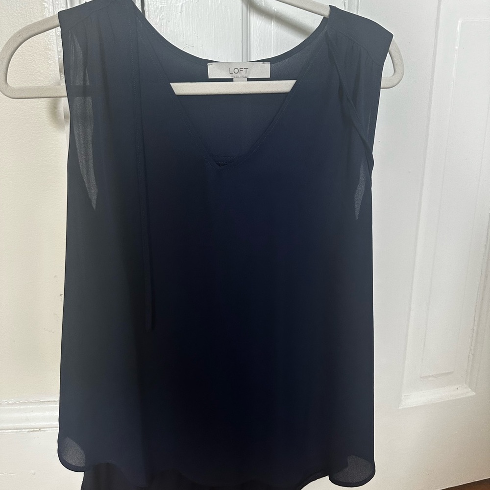 LOFT Black Sleeveless Blouse